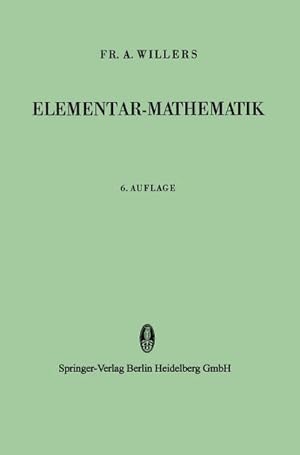 Bild des Verkufers fr Elementar-Mathematik : Ein Vorkurs zur Hheren Mathematik zum Verkauf von AHA-BUCH GmbH
