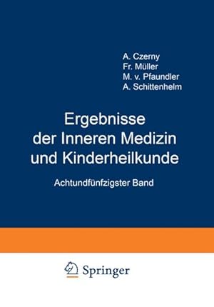 Bild des Verkufers fr Ergebnisse der Inneren Medizin und Kinderheilkunde : Achtundfnfzigster Band zum Verkauf von AHA-BUCH GmbH