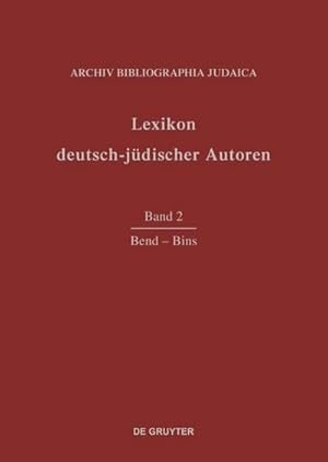 Bild des Verkufers fr Lexikon deutsch-jdischer Autoren Bend - Bins zum Verkauf von AHA-BUCH GmbH