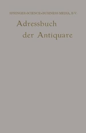Seller image for Internationales Adressbuch der Antiquar-Buchhndler / International Directory of Second-hand Booksellers / Annuaire international des Librairies doccasion for sale by AHA-BUCH GmbH