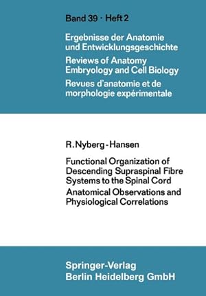 Seller image for Functional Organization of Descending Supraspinal Fibre Systems to the Spinal Cord : Anatomical Observations and Physiological Correlations for sale by AHA-BUCH GmbH