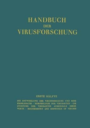 Bild des Verkufers fr Handbuch der Virusforschung : Erste Hlfte zum Verkauf von AHA-BUCH GmbH