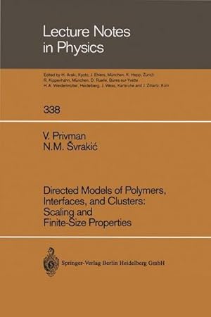 Immagine del venditore per Directed Models of Polymers, Interfaces, and Clusters: Scaling and Finite-Size Properties venduto da AHA-BUCH GmbH