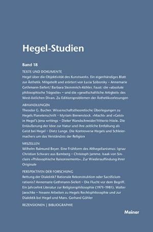 Immagine del venditore per Hegel-Studien / Hegel-Studien Band 18 (1983) venduto da AHA-BUCH GmbH