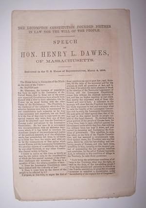 The Lecompton Constitution Founded Neither in Law nor the Will of the People - Speech of Hon. Hen...