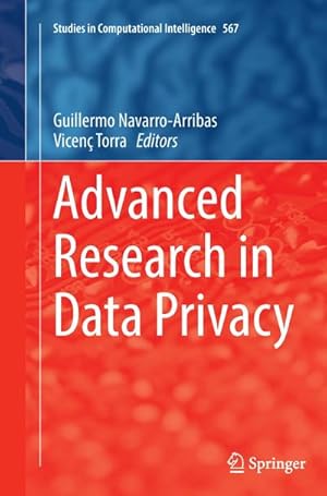 Immagine del venditore per Advanced Research in Data Privacy venduto da AHA-BUCH GmbH