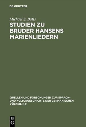 Bild des Verkufers fr Studien zu Bruder Hansens Marienliedern zum Verkauf von AHA-BUCH GmbH