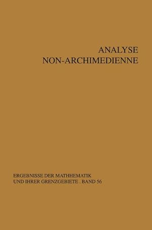 Bild des Verkufers fr Analyse non-archimedienne zum Verkauf von AHA-BUCH GmbH