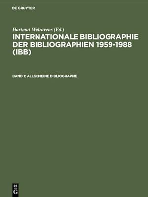 Bild des Verkufers fr Allgemeine Bibliographie zum Verkauf von AHA-BUCH GmbH
