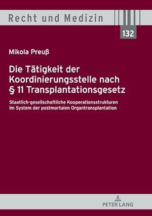 Bild des Verkufers fr Die Ttigkeit der Koordinierungsstelle nach  11 Transplantationsgesetz : Staatlich-gesellschaftliche Kooperationsstrukturen im System der postmortalen Organtransplantation zum Verkauf von AHA-BUCH GmbH