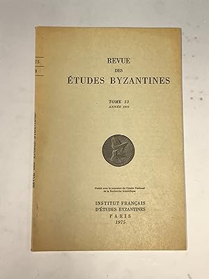 Bild des Verkufers fr Rueve Des Etudes Byzantines Tome 33 zum Verkauf von Ancient Art
