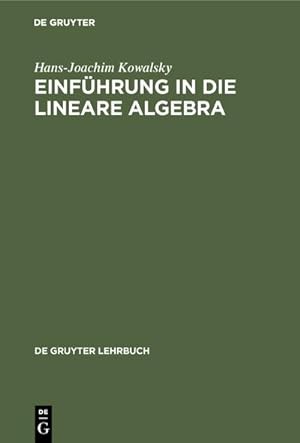 Bild des Verkufers fr Einfhrung in die lineare Algebra zum Verkauf von AHA-BUCH GmbH