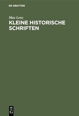 Bild des Verkufers fr Kleine historische Schriften zum Verkauf von AHA-BUCH GmbH