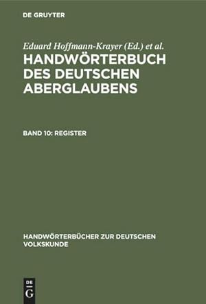 Bild des Verkufers fr Register zum Verkauf von AHA-BUCH GmbH