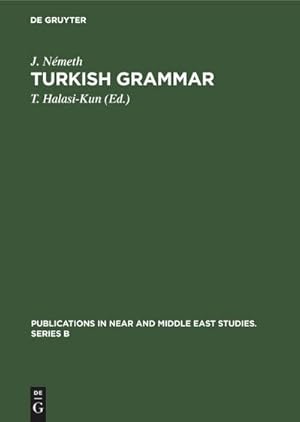 Bild des Verkufers fr Turkish Grammar zum Verkauf von AHA-BUCH GmbH