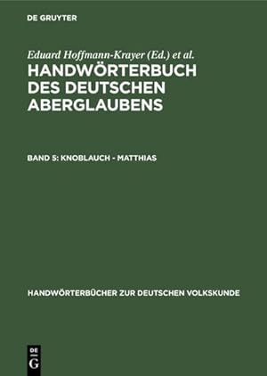 Bild des Verkufers fr Knoblauch - Matthias zum Verkauf von AHA-BUCH GmbH