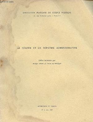 Image du vendeur pour La rgion et la rforme administrative - Entretiens du samedi N2 juin 1964 mis en vente par Le-Livre