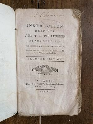 Instruction destinée aux troupes légères et aux officiers qui servent dans les avant-postes.