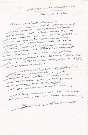 BECKETT, SAMUEL. Autograph Letter SIGNED