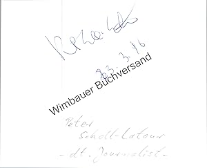 Bild des Verkufers fr Original Autogramm Peter Scholl-Latour (1924-2014) /// Autograph signiert signed signee zum Verkauf von Antiquariat im Kaiserviertel | Wimbauer Buchversand