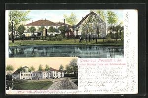 Bild des Verkufers fr Ansichtskarte Neustadt i. Sa., Arthur Richter Park mit Gasthaus Schtzenhaus zum Verkauf von Bartko-Reher