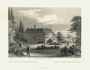 Bild des Verkufers fr Schlo Reichartshausen ('Schloss Reichhartshausen. - Chateau De Reichartshasuen.'). zum Verkauf von Antiquariat Norbert Haas