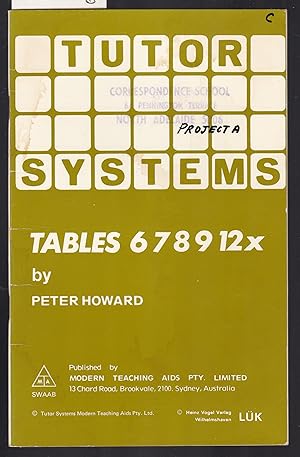 Tutor Systems : Tables 678912x : For Use with Tutor Systems 24 Tile Pattern Board