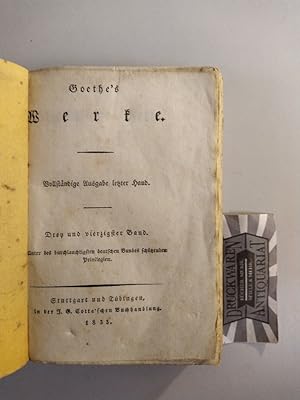 Bild des Verkufers fr Goethe's Werke. Vollstndige Ausgabe letzter Hand. Drey und vierzigster Band [43.]. zum Verkauf von Druckwaren Antiquariat