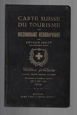 Carte Suisse du tourisme avec dictionnaire géographique