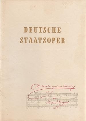 Image du vendeur pour Programmheft Richard Wagner DIE MEISTERSINGER VON NRNBERG 23. Januar 1954 mis en vente par Programmhefte24 Schauspiel und Musiktheater der letzten 150 Jahre