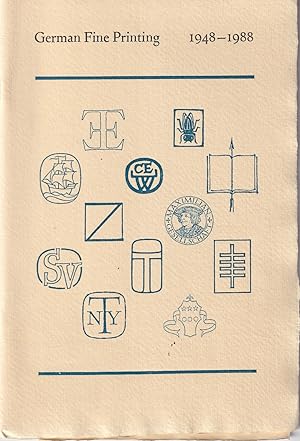 Bild des Verkufers fr German Fine Printing, 1948-1988 zum Verkauf von Kenneth Mallory Bookseller ABAA