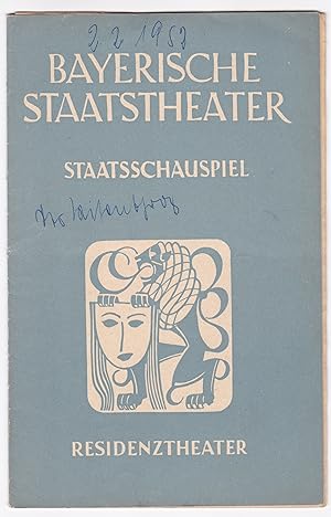 Programmheft Bayerische Staatstheater. Staatsschauspiel. Residenztheater. Blätter des Bayerischen...