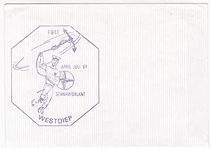 Stempel / Sonderstempel auf Briefumschlag: F911 April-Juli 1987 STANAVFORLANT Westdiep - Fregatte...