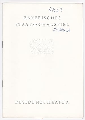 Programmheft Bayerische Staatstheater. Bayerisches Staatsschauspiel. Residenztheater. Blätter des...