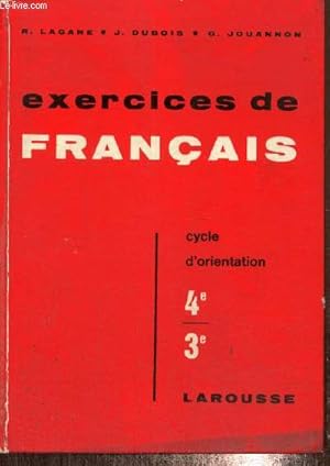 Bild des Verkufers fr Exercices de Franais - Cycle d'orientation 4e, 3e zum Verkauf von Le-Livre