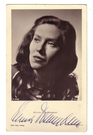 .ANNA DAMMANN (1912 - 1993). Deutsche Schauspielerin. FOTO-KARTE SIGNIERT. TOBIS. Foto: Binz,