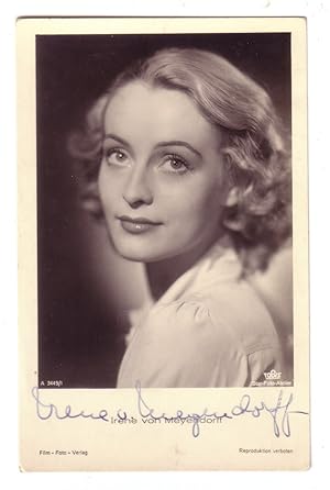 IRENE VON MEYENDORFF (1916 - 2001). Deutsche Schauspielerin. FOTO-KARTE SIGNIERT. TOBIS. Star-Fot...