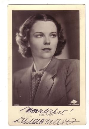 HILDE KRAHL (1917 - 1999). Österreichische Schauspielerin. FOTO-KARTE SIGNIERT. Wien Film. Foto: ...