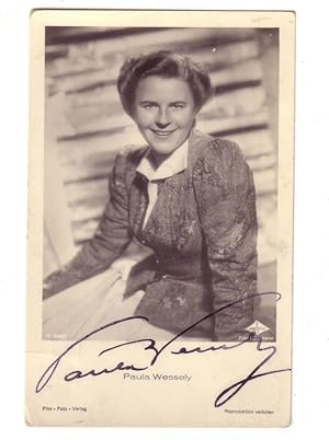PAULA WESSELY (1907 - 2000). Osterreichische Film- und Theaterschauspielerin. FOTO-KARTE SIGNIERT...