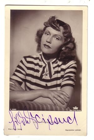 HILDE WEISNER (1909 - 1987). Deutsche Schauspielerin. FOTO-KARTE SIGNIERT. TOBIS Star-Foto-Atelier.