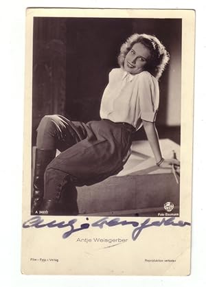 ANTJE WEISGERBER (1922 - 2004). Deutsche Theater- und Filmschauspielerin. FOTO-KARTE SIGNIERT. TE...