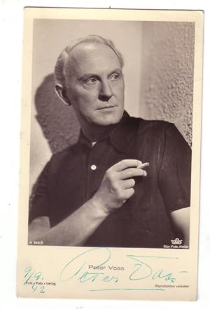 PETER VOSS (1891 - 1979). Deutscher Schauspieler. FOTO-KARTE SIGNIERT. TOBIS Star-Foto-Atelier.