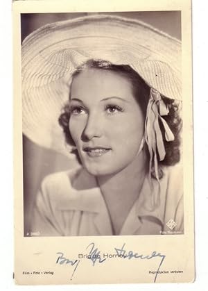 BRIGITTE HORNEY (1911 - 1988), Deusche Film- und Theaterschauspielerin. FOTO-KARTE SIGNIERT. UfA....
