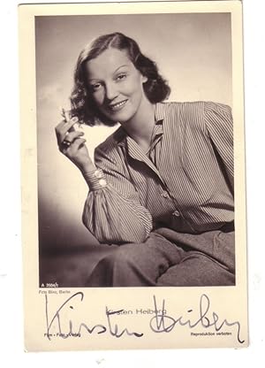 KIRSTEN HEIBERG (1907 - 1976). Norwegische Sängerin und Schauspielerin. FOTO-KARTE SIGNIERT. Foto...