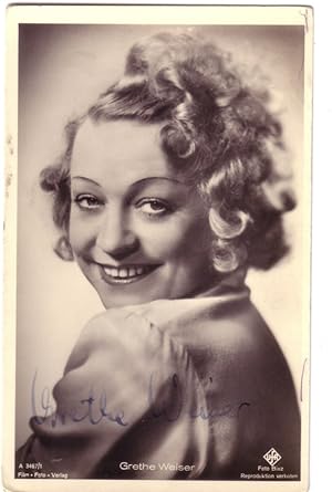 GRETHE WEISER (1903-1970). Deutsche Theater- und Filmschauspielerin. FOTO-KARTE SIGNIERT. UfA. Fo...