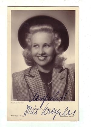 DORIT KREYSLER (1909 - 1999), Österreichische Sängerin und Schauspielerin. FOTO-KARTE SIGNIERT. F...
