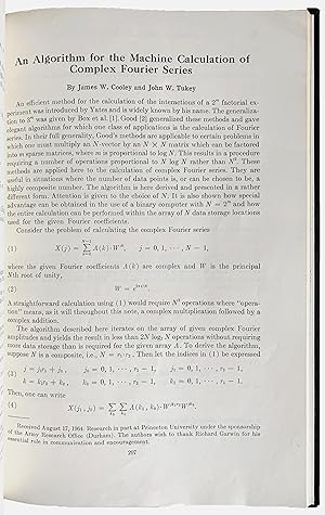 Seller image for An Algorithm for the Machine Calculation of Complex Fourier Series. for sale by Jeff Weber Rare Books