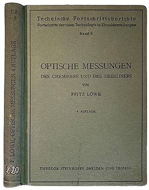 Image du vendeur pour Optische Messungen des Chemikers und des Mediziners. mis en vente par Jeff Weber Rare Books