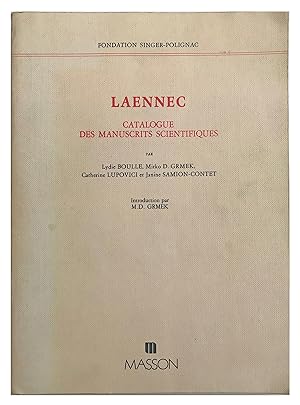 Bild des Verkufers fr Laennec, Catalogue des Manuscrits Scientifiques. zum Verkauf von Jeff Weber Rare Books