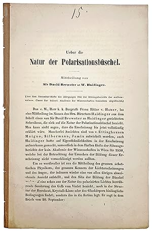 Bild des Verkufers fr Ueber die Natur der Polarisationsbuschel." Offprint from: zum Verkauf von Jeff Weber Rare Books